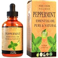 Peppermint Essential Oil 4 oz, by Mary Tylor Naturals, Premium Therapeutic Grade, 100% Pure, Perfect for Aromatherapy, Relaxation, Improved Mood, Repel Mice Pests and Much More